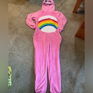 Care Bears Cheer Bear Adult Zipper Onesie Medium 8/10 Halloween